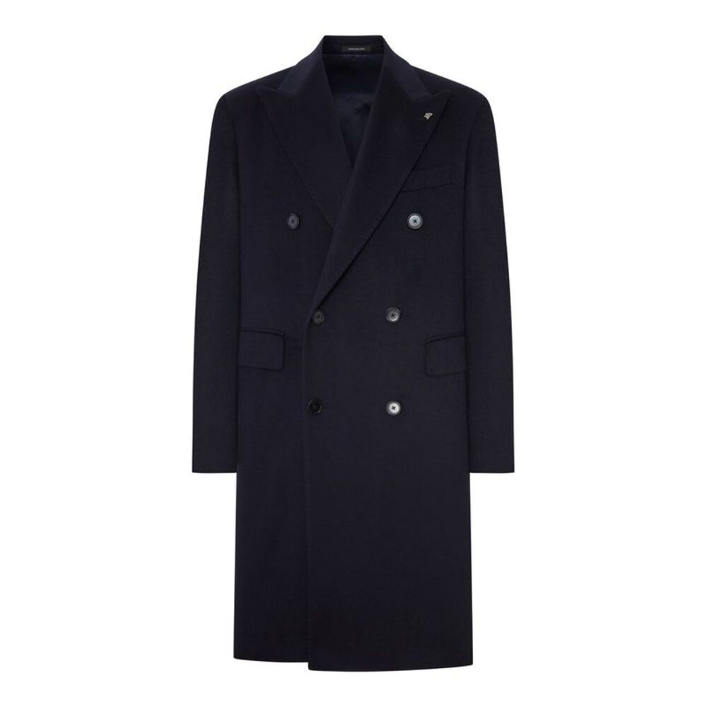 Tagliatore Men Double-Breasted Cloth Coat With Peak Lapel